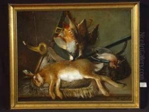 Jagdstillleben Mit Hase U. Geflugel