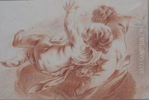 Deux Putti by Jean-Baptiste-Marie Pierre