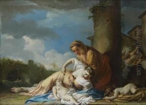 Une Scene Du Massacre Des Innocents by Jean-Baptiste-Marie Pierre