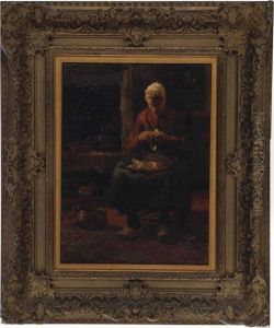 Seated Woman Peeling Potatoes Seated Woman Peeling Potatoes