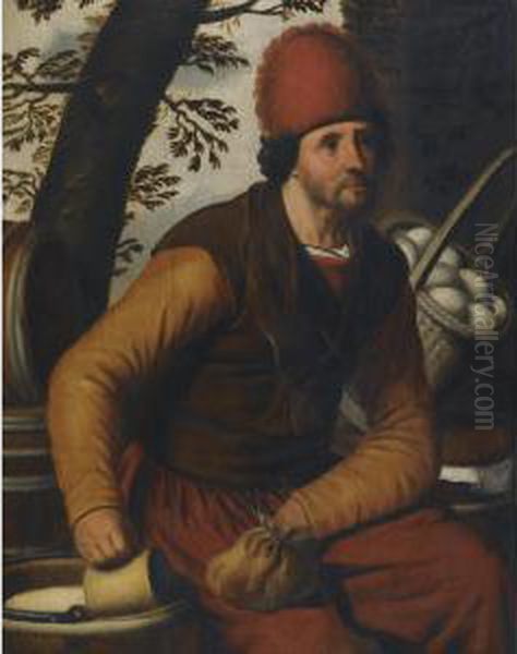 A Peasant With A Basket Of Eggs - view 1