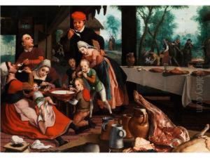 Familie Beim Gemeinsamen Essen by Pieter Pietersz