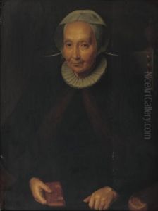 Portrait Of A Lady, Half-length, In A Fur-lined Black Costume And A 'molensteenkraag' And White Headdress