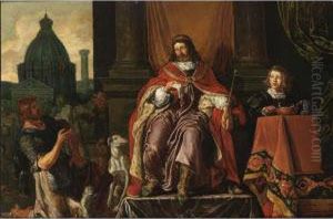 David Gives Uriah A Letter For Joab (2. Samuel 11:7ff) by Pieter Pietersz