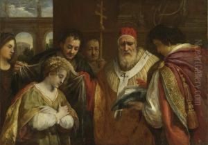 Saint Domitilla Receiving The Veil From Pope Clement I