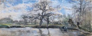 Barque En Bord De Riviere by Ludovic Piette