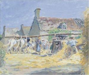La Fauche Des Foins A Montfoucault by Ludovic Piette
