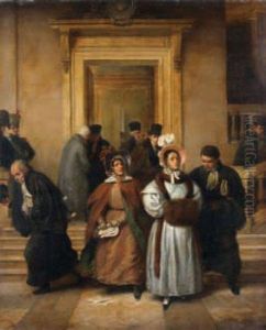 La Sortie De L'audience by Edme Jean Pigal