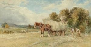 Haymaking At Newark, Nottinghamshire by Walter Henry Pigott
