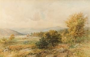 Landscape With Farmer, Sheep And Cows