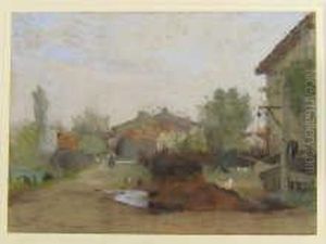 Farm Scene by Rodolphe Piguet