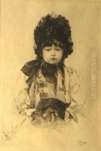 Portrait Of A Little Girl by Rodolphe Piguet