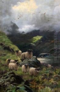 Sheep On A Hillside by Sidney Pike