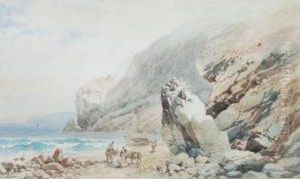 Coastal Scene With Cliffs by William Henry Pike