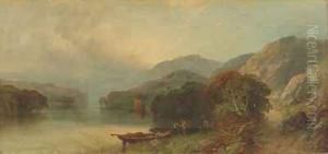 Flusslandschaft Mit Anglern by William Henry Pike