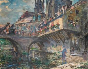 Figure By The Bridge by Leopold Pilichowski