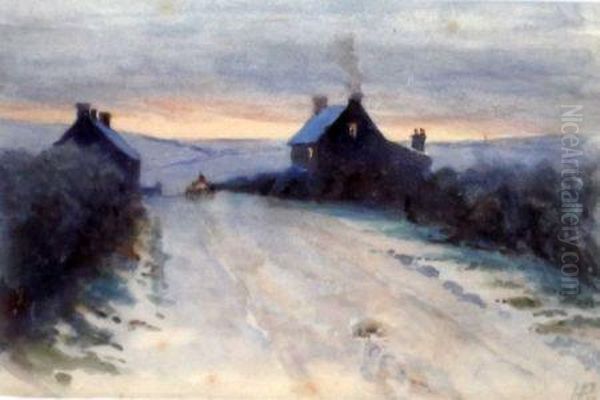 Rural Street Scene In Winter - view 1