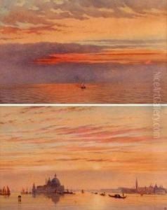 Venetian Waterways At Sunset by Henry Pilleau
