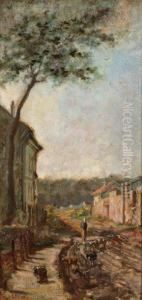 Les Moutons Traversant Le Village by Ernest Pillon