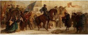Einzug Des Maximilian I. In Prag Nach Dem Sieg Am Weissen by Ferdinand II Piloty