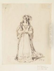 Dame Im Kostum by Ferdinand II Piloty