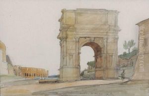 Vue De L'arc De Titus Et Du Colisee by Isidore Alexandre Augustin Pils