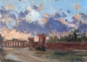 Paisaje Con Ruinas Romanas by Ignacio Pinazo Camarlench