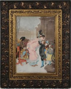 The Christmas Kiss by Auguste Emile Pinchart