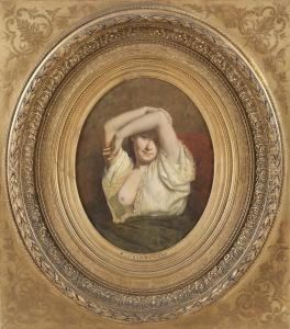 Portrait Einer Jungen Dame Als Halbakt by Louis-Emile Pinel De Grandchamp
