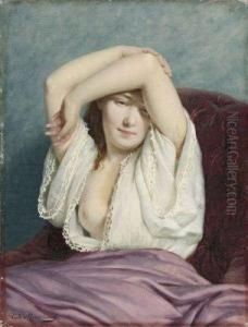 Portrait De Femme by Louis-Emile Pinel De Grandchamp