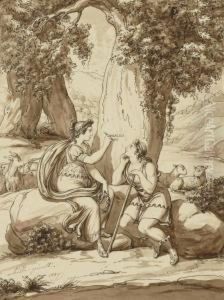 Angelique Declarant Son Amour A Medor by Achille Pinelli