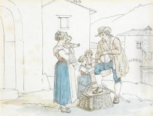 Homme Donnant A Boire A Des Enfants Homme Donnant A Boire A Des Enfants