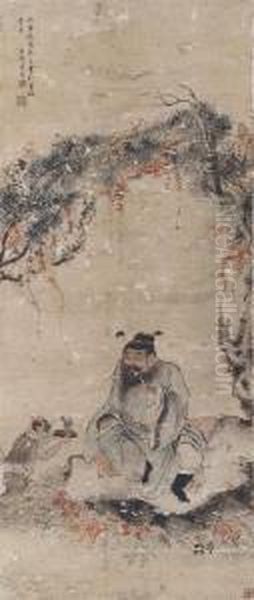 Zhong Kui Drinking By A Tree - view 1