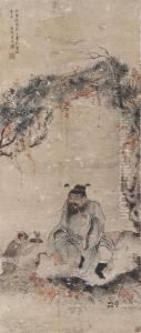 Zhong Kui Drinking By A Tree by Luo Ping