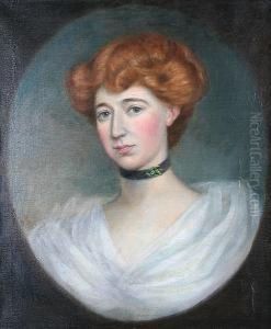 Portrait Of A Lady, Painted Oval by Hyde Pinion