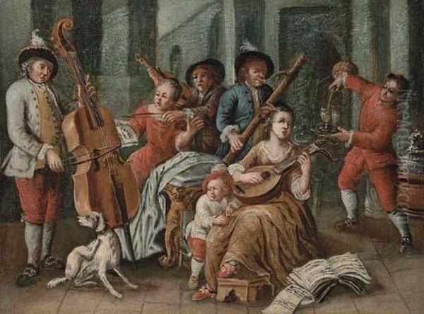 Elegant Company Making Music In A Garden - view 1