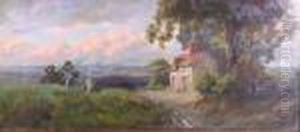A Cottage In An Extensive Wooded Landscape by George John Pinwell