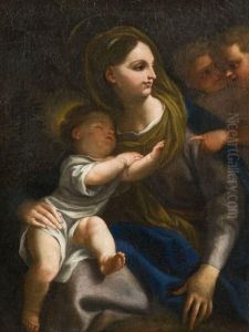 La Vierge A L'enfant Et Angelots