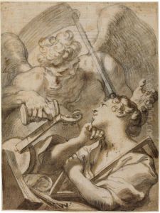 An Allegory Of Time And The Arts by Domenico Piola