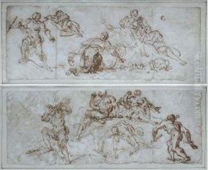 Scenes From Classical Mythology, Possibly Of Hercules by Paolo Girolamo Piola