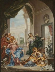 Christ In The House Of Martha And Mary by Paolo Girolamo Piola