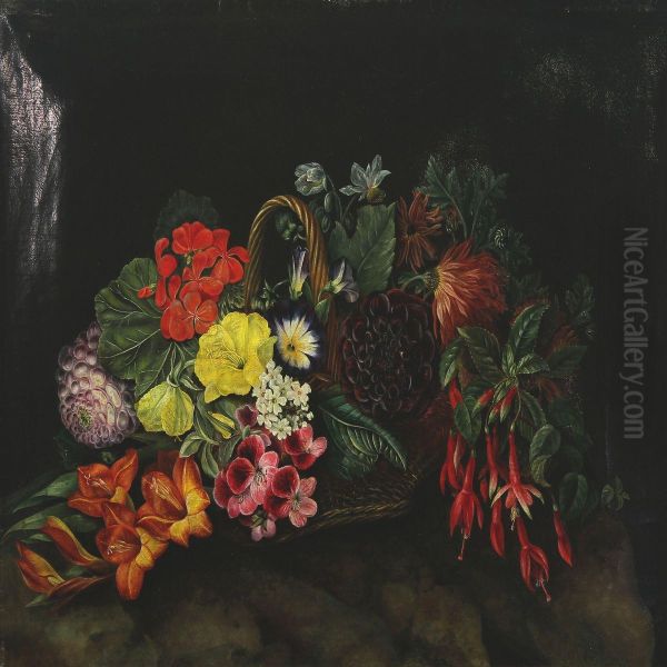 Still Life With Flowers In A Basket - view 1