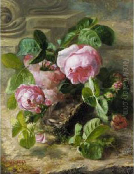 Nesting Among Roses - view 1