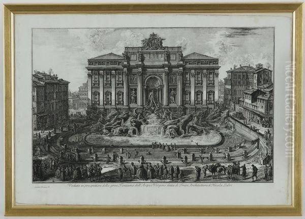 Veduta In Prospettiva Della Gran Fontana Dell'acqua Vergine Dettadi Trevi - view 1