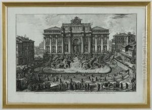 Veduta In Prospettiva Della Gran Fontana Dell'acqua Vergine Dettadi Trevi by Giovanni Battista Piranesi