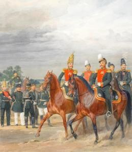 Mounted Officers And Men by Karl Karlovich Piratsky