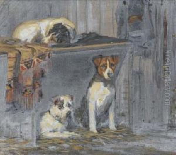 -stable Interior With Three Terriers - view 1