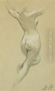 A Study Of A Nude Girl by Maximilian Pirner