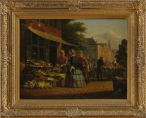 Piron: Market Scene by Auguste Piron