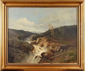 Landskap Med Brusande Fors by Adolf Pirsch
